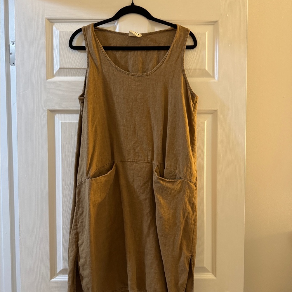 Casual Brown Sleeveless Women's Dress
